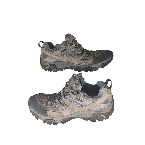 Merrell Shoes - Merrell Moab 2 Waterproof Hiking Shoes 8.5 Brown Grey Gorpcore Trail Orthotic